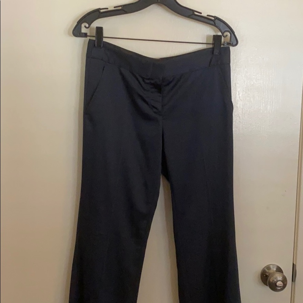 Stunning navy satin bcbgmaxazria formal pants